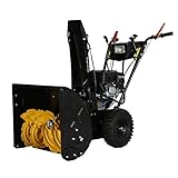 除雪機 自走式 リコイル ヘッドライト付き ブラック 除雪幅約56cm 163cc 5.5馬力 5.5HP 4サイクル 雪かき機 雪かき 投雪 除雪作業 エンジン ガソリン 自走 家庭用 黒 BLAC