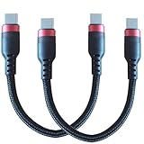 Type C to USB Type C ケーブル 短い 20cm usb-c 急速充電ケーブル 0.2m usb-c 高耐久 断線防止 ナイロン編み (20CM-2本)