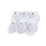 ポロラルフローレン グリップ付ソックス6足セット ホワイト (6～24か月用) 6～12M(9～12cm) [並行輸入品]