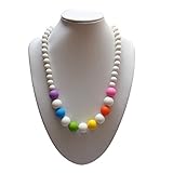 Roo Beads Rainbow Silicone Teething Necklace for Nursing Breastfeeding Moms, Babies, Toddlers BPA-Fr
