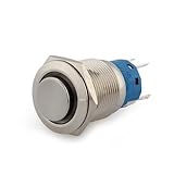 SODIAL(R)ホーンスイッチ　ホーンボタン　プッシュボタン　車の為　19 mm 12V　赤　LED　シルバー