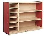ECR4Kids Colorful Essentials Multi-Purpose Storage Cabinet, 6 Trays/3 Shelves, Maple/Red [並行輸入品]