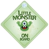 Little Monster On Board Car Sign New Baby / Child Gift / Present / Baby Shower Surprise by mybabyonb