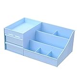 yougheny コスメ 収納 化粧品収納ボックス 収納スタンド 引き出し コスメ、小物、雑貨等収納スタンド メイク 卓上 収納ケース 便利 デスクトップストレージ ブルー