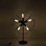 HAIZHEN デスクライト 現代ロフトアメリカンカントリーレトロミニマクリエイティブパーソナリティファンテーブルランプリビングルームベッドルームのテーブルランプ
