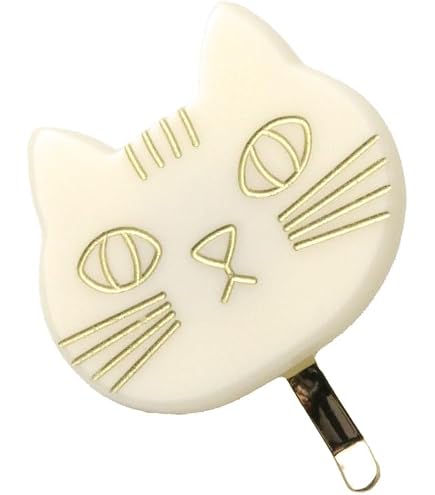 Amazon | アクセソワール レディース ヘアゴム 猫 黒 アセテート