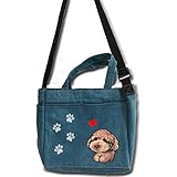 ショルダーバッグ デニム お散歩バッグ トイプードル36 犬 かばん トートバッグ/キャンバス雑貨グッズ犬雑貨