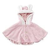 (チャックル) chuckle * スウィートガール * うさみみフード付き ふわモコ ボア マント ピンク 60-90cm P5412-00-20