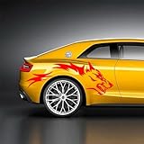 カーステッカーウルフデザインヴィニールデカルト車ドア側ピックアップカートラック車のステッカー2個130 X 50 Cm (赤)