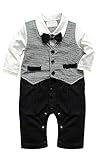 Canvos Kids Baby Boy Toddler Gentleman One-piece Romper Clothes Jumpsuit Outfit (90 9-12Months)) [並行