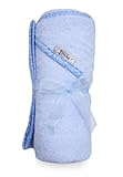 Extra Large 40x30 Absorbent Hooded Towel, Solid Blue with Swirl Print, Frenchie Mini Couture by Fren