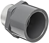 Spears 835-SR Series PVC Pipe Fitting Adapter Schedule 80 Gray 1/4 Socket x Stainless Steel Reinforc