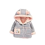 Pojour ベビー服 子供服 女の子コート 冬 防寒 かわいいジャケット 裏毛 おしゃれフード付きコート 厚手 暖かい 綿 ベビールームウェア 普段着 カジュアル 旅行 記念日 プレゼント