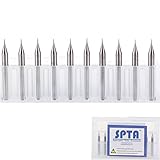 SPTA 10個入り 3.175mm ハンドル 超硬エンドミル 彫刻ビット0.5mm カッティングエッジ　刃物彫刻ナイフ フィット Dremel (ドレメル）Proxxon ロータリーツール 10個の