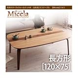 【単品】こたつテーブル 長方形(120×75cm) ナチュラル 天然木オーク×ウォールナット材 北欧調こたつテーブル【Micela】ミセラ