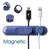 Slash Desktop Cable Clips & Cord Management with Magnetic Design: Magnetic Cable Organizer with 3-pa