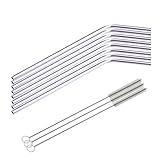 DZT1968? 8 Pcs Stainless Steel Metal Drinking Straw Reusable Straws + 3 Cleaner Brush Kit by DZT1968
