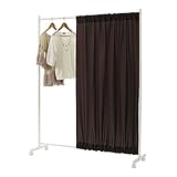 ドウシシャ ハンガーラック パーティション キャスター付き 横伸縮88cm~144cm 高さ174×奥行40cm ブラウン YP1418-BR