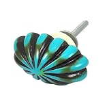 Set of 6 ceramic pumpkin knobs cabinet drawer handles pulls