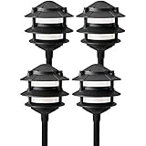 Paradise GL22764 Low Voltage Cast Aluminum 11W Path Light (Black, 4 Pack) [並行輸入品]