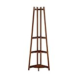 ソリッドウッドラックファンシンプルなコーナーシェルフパーティションシェルフ多機能フラワーラック ( Color : Wood color )
