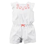 カーターズ Carter's ロンパース フリル袖 綿ジャージー100% Flutter-Sleeve Jersey Romper NB (50-55cm)