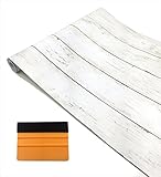 tomtask 壁紙 ホワイト 白 ウォールシール 45cm×10m ウォールステッカー 防水 貼り方説明書付 (アンティーク調板柄セット)