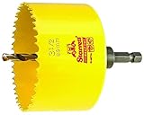 Starrett ADCH0312 Professional HSS Bi-Metal Dual Pitched Hole Saw with Arbor, 3-1/2", 89 mm Diameter