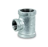 Everflow Supplies gmrt3000亜鉛メッキ可鍛性2つサイズReducing Tee withメスねじ継手 2" x 3/8" GMRT2000 1