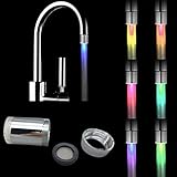 boomdanカラフルなフラッシュLED蛇口sdf-c6 Deep三脚ロマンチック7色変更LEDライトシャワーヘッド水Bathホームバスルームグロー