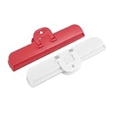 uxcell キッチン フード 保存ポケット 密封バッグ クリップ クランプ レッド ホワイト 16 x 4 x 3cm 2個