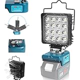 【3段階5800LM】LED投光器 作業灯 コードレスワークライト 14.4V マキタ18V バッテリー互換 高輝度 140角度調整 IP65防水 USB/Type-C充電 電圧不足点滅 キャンプライト/夜釣り/防災ライト/工事現場/屋外作業/非常用ライト/停電/夜間作業灯 充電式投光器 Waitley 18V バッテリー用（バッテリー別売）
