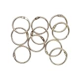 カードリング 開閉式 10個セット 金具 キーホルダー パーツ チャーム タグ まとめ金具 ハンドメイド 手芸用 (シルバー, 内径20mm)