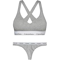 【zuzuzu】カルバンクライン ブラショーツセット（Tバック）グレー M カルバンクライン ブラ/Tバックセット グレー M/S 女性下着