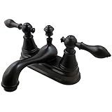 Kingston Brass FS3605AL Two Handle 4 in. Centerset Lavatory Faucet with Retail Pop-up