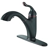 Yosemite Home Decor YPH56U58-ORB Single Handle Kitchen Faucet with Pull-Out Sprayer, Small, Oil Rubb