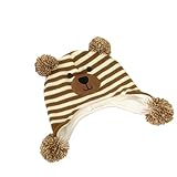 ノーブランド 子供　帽子 ニット帽　秋冬　ベビーハット防寒 保温　厚手　男の子　女の子　毛糸　柔軟　可愛い くまさん　キャップ　2歳-3歳　男女兼用