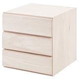 ユニットボックスシリーズ 引出3杯タイプ 桐材 生地仕上げ ナチュラル色 幅39cm GA-0042