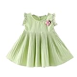 WIN 子供女の子ドレス ガールズワンピース 夏サマー 可愛いベビー 子供女の子ドレス　 女の子 カジュアル 普段着 通園 通学 フォーマル キッズ ベビー ドレス (90cm, グリーン)