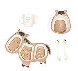 Tiny Footprint Baby Divided Plate Dinnerセット ブラウン TF2420HSD