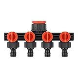 Eboxer　蛇口分岐コネクター　 4方向 　 ガーデニング用具　分岐コネクター　散水コネクタ クイックコネクタ　 設置簡単　プラスチック ガーデン 家庭菜園