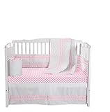 Baby Doll Bedding Soho 4 Piece Crib Bedding Set with 100% trellis design cotton sheet Hot Pink [並行輸入