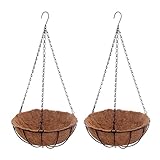 Flameer 吊り下げ　ココナッツ　バスケット　フラワーポット　2個　プランター　植物ホルダー　お買い得