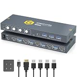 USB3.0 KVMスイッチ HDMI 4入力1出力 4K@60Hz対応 PC切替器 4台PC共 有EDID管理 プラグアンドプレイ リモコン付き