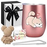 犬 タンブラー グッズ プレゼント かわいい 誕生日プレゼント 女性 男性 母親 姉 妻 人気 女友達 ギフト 保温 保冷 実用的 犬雑貨 いぬ おしゃれ 犬好きプレゼント 使いやすい コップ 父の日 母の日 贈り物 birthday gift for women men 可愛い アニマルグッズ 記念日 新年の贈り物（犬 ピンク）