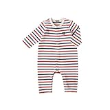 ダブルＢ(mikihouse)Everyday Double_B 厚手ボーダーカバーオール 70cm, 赤×紺（42）