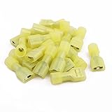 uxcell 絶縁圧着端子　ナイロン製　イエロー　12-10AWG2 ワイヤ　 20個入り