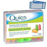 Quies Rubber Foam Ear Plugs 6 Pairs by Quies