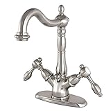 Kingston Brass KS1438TAL Kingston Brass Tudor 4 in. Center Lavatory Faucet With Brass Pop-Up