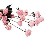 Creazy人工PEフェイク花ローズ花柄ウェディングブーケブライダル紫陽花Decor ピンク ge282